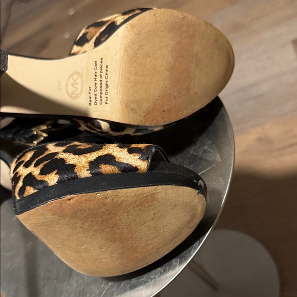 Pre-owned Michael Kors Black and Leopard Print Heels - Picture 11 of 15